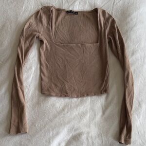 Zara Women's Tan Long Sleeve Top